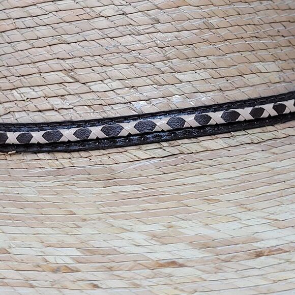 Mens Cody James 15X Straw Cowboy Hat Brown Leather Band Size 7 Rodeo Country - Picture 4 of 9